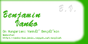 benjamin vanko business card